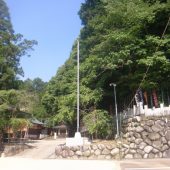 神社のフラッグポール新設工事