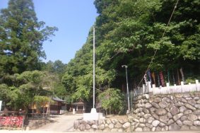 神社のフラッグポール新設工事